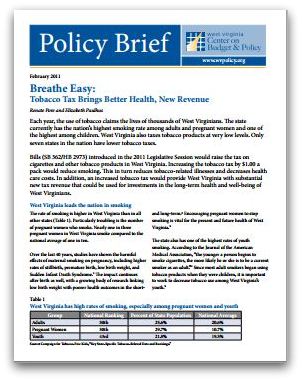 Policy Brief Breathe Easy Tobacco Tax Brings Better Health New