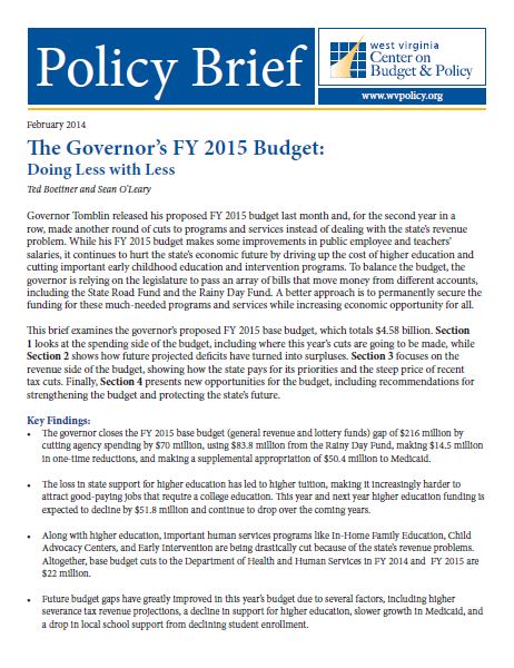 FY 2015 Budget Brief