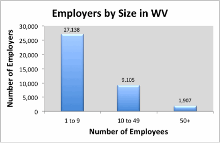 WV Employers by Size
